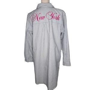 GAP Poplin Sleep Shirtdress with New York Embroidered Detail Small